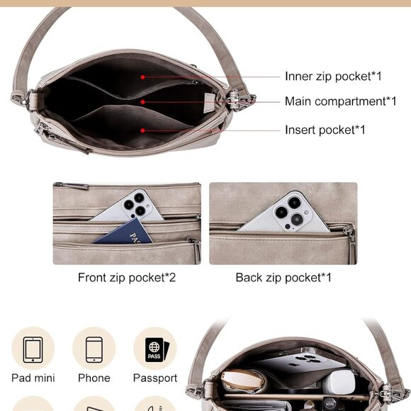 Lightweight Adjustable Crossbody Bag for Women - Vegan Leather, Spacious Design - Picture 5 of 7